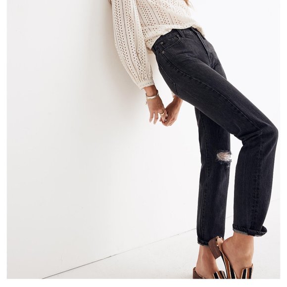 Madewell Denim - Madewell The Perfect Vintage Jean in Roxstone Wash: Knee-Rip Edition